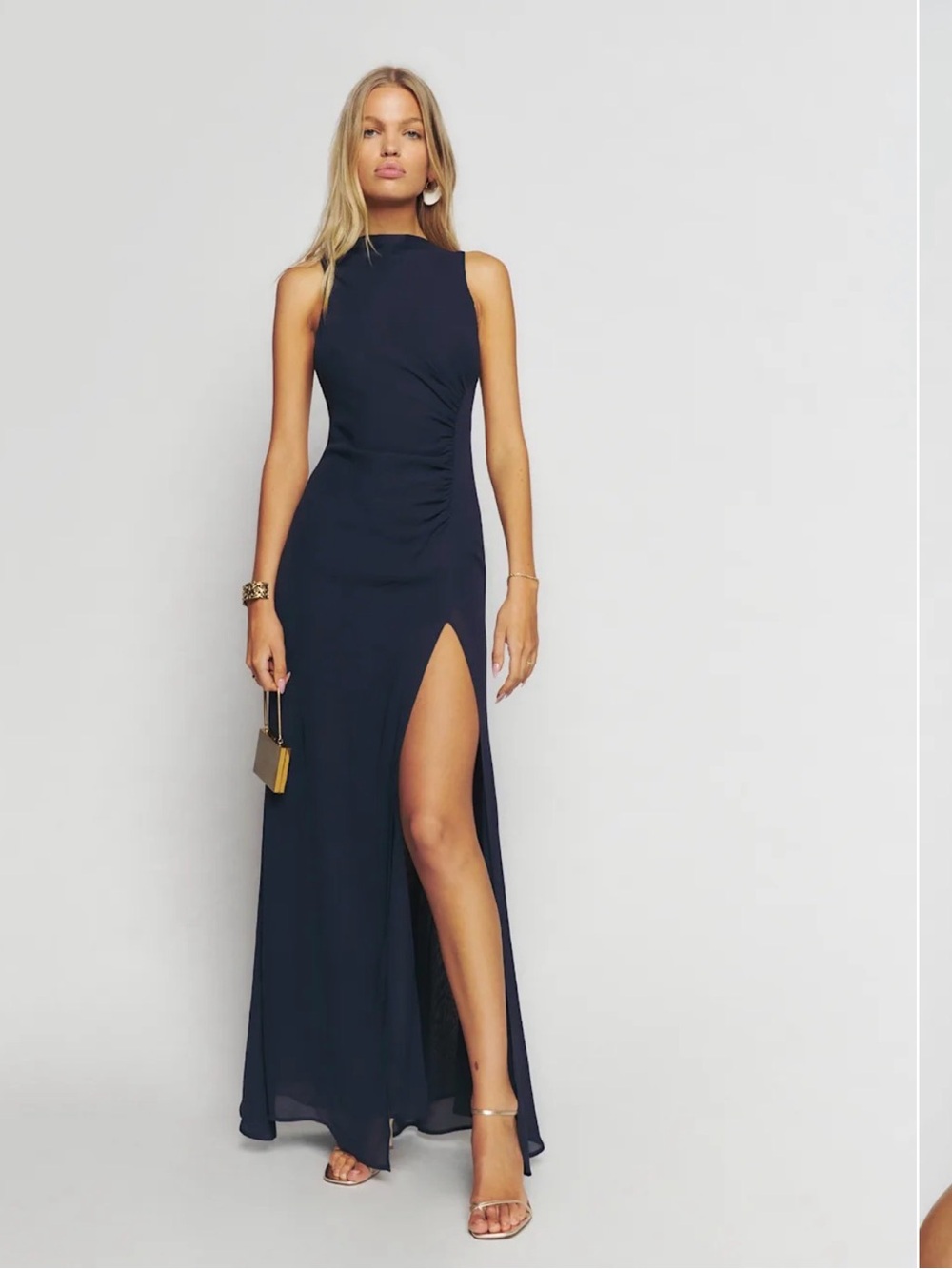Reformation Senna Dress NWT | Size 4 | Navy Maxi Dress with Side Slit